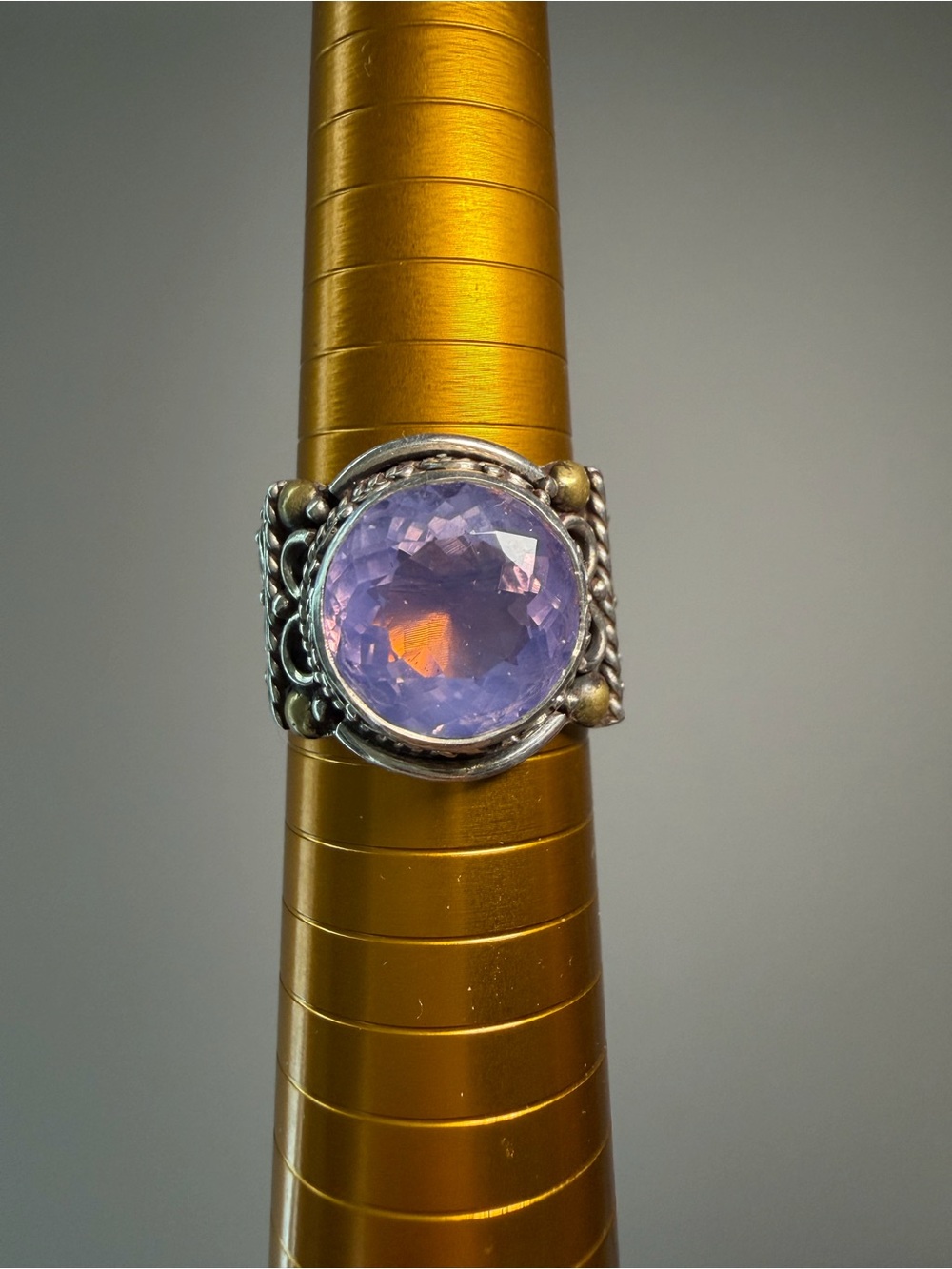 Natural Lavender Quartz 925 Sterling Silver Ring – Adjustable, Handmade, Nepal